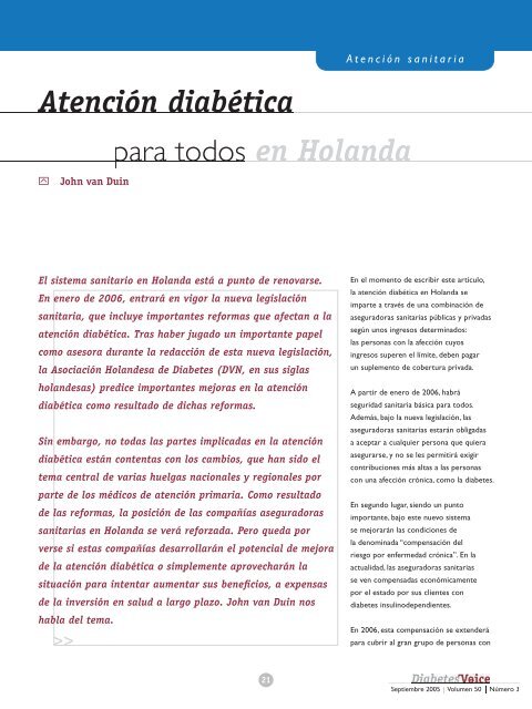 AtenciÃ³n diabÃ©tica para todos en Holanda