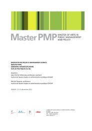 (MASTER PMP) SÃMINAIRE INTERDISCIPLINAIRE SUR ... - IDHEAP