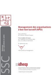 Management des organisations Ã  but non lucratif (NPO) - IDHEAP