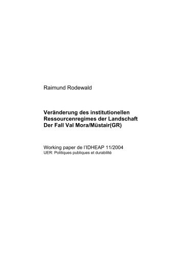 wp 11-2004 raimund val mora.pdf - IDHEAP - UniversitÃ© de Lausanne