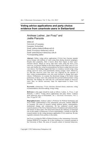 Voting advice applications and party choice: evidence from ...