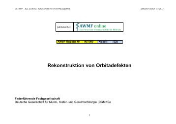 Rekonstruktion von Orbitadefekten - AWMF