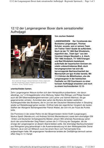 SchwÃ¤bische Zeitung 28.04.2013 - Boxteam Langenargen