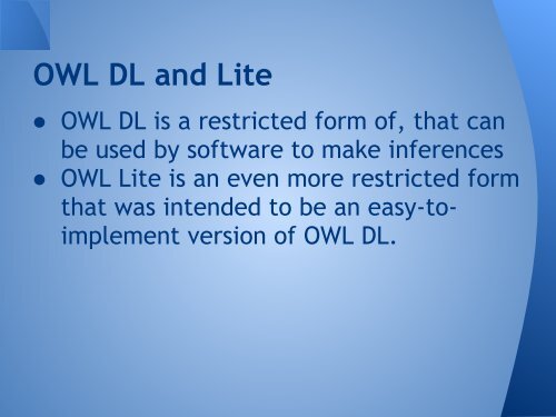 Foundations of Semantic Web Chapter 4 - OWL