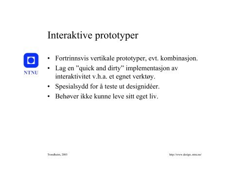 Papirprototyping - NTNU