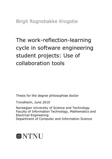 The work-reflection-learning cycle - Department of Computer and ...