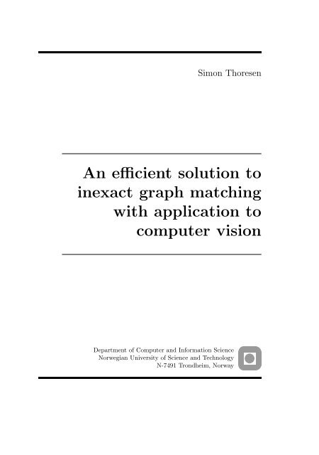 An efficient solution to inexact graph matching with application to ...