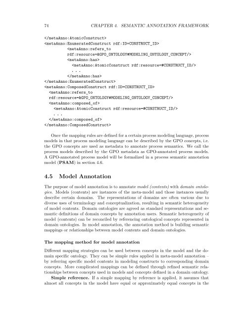 Semantic Annotation for Process Models: - Department of Computer ...