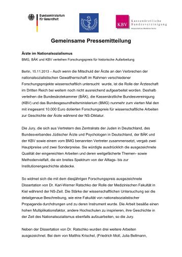 Gemeinsame Pressemitteilung