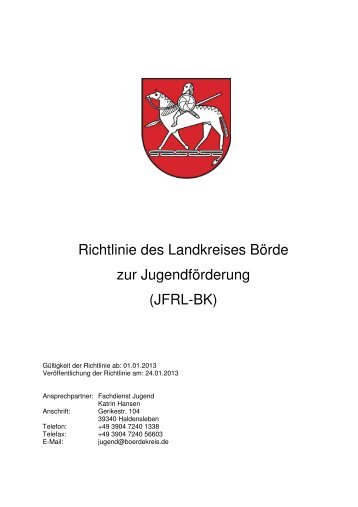 Richtlinie des Landkreises BÃ¶rde zur ... - Landkreis BÃ¶rde