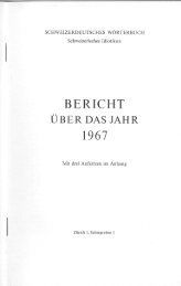 Bericht über das Jahr 1967 - Schweizerisches Idiotikon