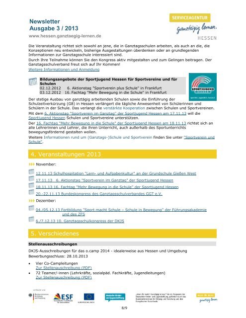 Newsletter Ausgabe 3 / 2013 - GanztÃ¤gig Lernen - Hessen