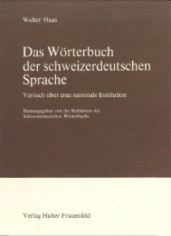 Das Wörterbuch der schweizerdeutschen Sprache