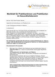 Merkblatt fÃ¼r Praktikanten - Christophorus-Kliniken GmbH