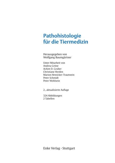 Enke: Pathohistologie fÃ¼r die Tiermedizin - Buch.de