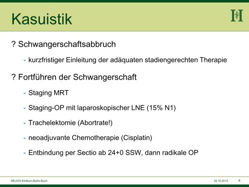 Kasuistik - Zervixkarzinom in der Schwangerschaft