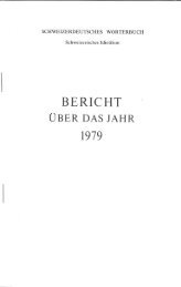 Bericht über das Jahr 1979 - Schweizerisches Idiotikon