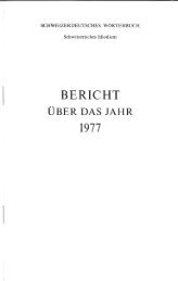 Bericht über das Jahr 1977 - Schweizerisches Idiotikon