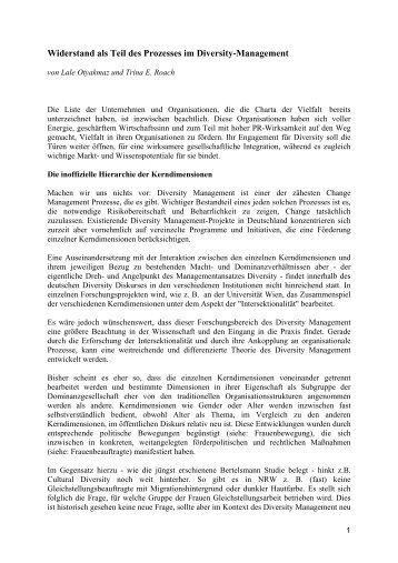 Widerstand als Teil des Prozesses im Diversity-Management - idm ...