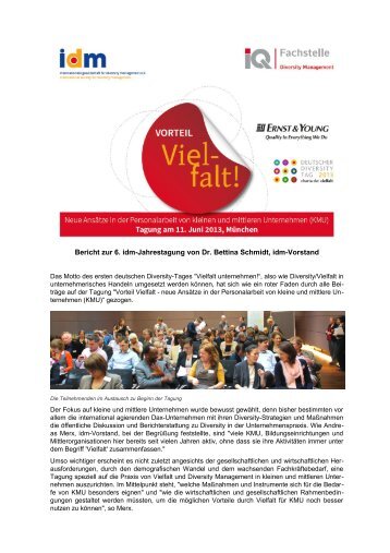 Tagungsberichts - idm - International Society for Diversity ...