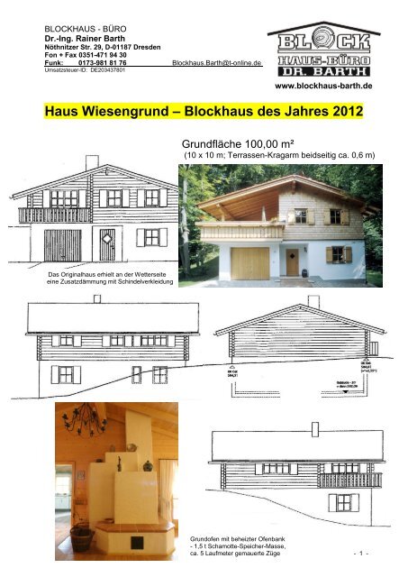 Haus Wiesengrund â Blockhaus des Jahres 2012 - Blockhaus Barth