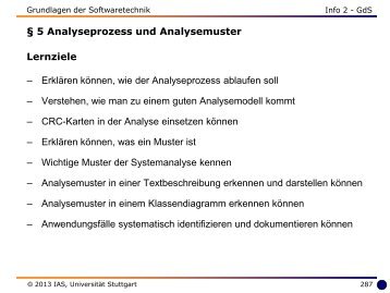 5 Analyseprozess und Analysemuster - UniversitÃ¤t Stuttgart