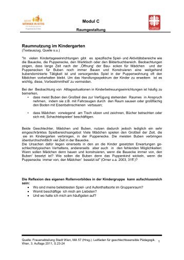 Leitfaden geschlechtssensible PÃ¤dagogik. MA57 Wien