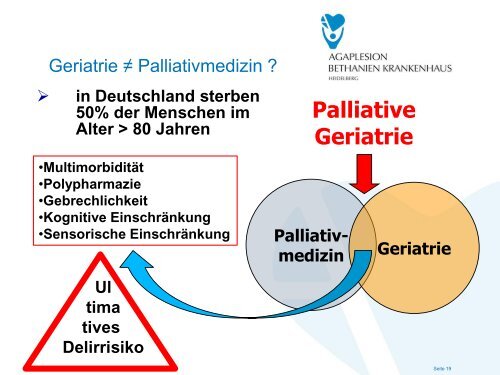 Delirmanagement in der Geriatrie und Palliativmedizin - EvKB