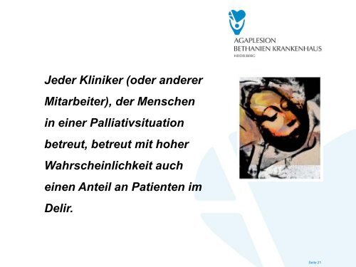 Delirmanagement in der Geriatrie und Palliativmedizin - EvKB