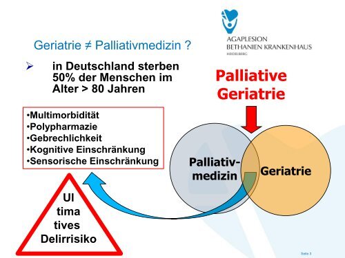 Delirmanagement in der Geriatrie und Palliativmedizin - EvKB