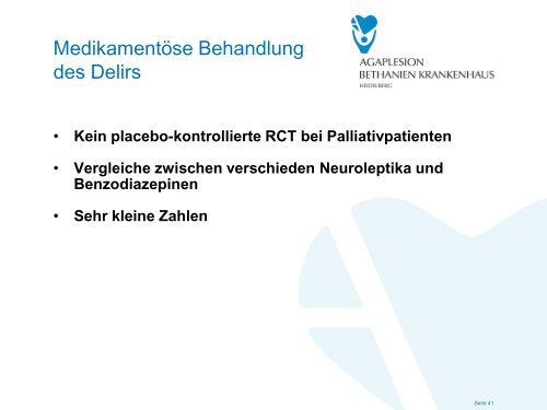 Delirmanagement in der Geriatrie und Palliativmedizin - EvKB