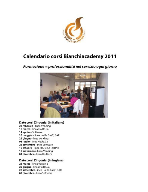 Calendario corsi Bianchiacademy 2011 Formazione ...