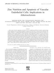 Zinc Nutrition and Apoptosis of Vascular Endothelial ... - Idpas.org