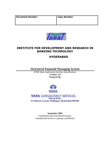 SFMS Bank Application Interface Specifications Document ... - IDRBT