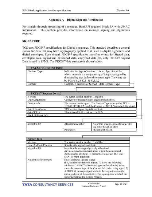 SFMS Bank Application Interface Specifications Document ... - IDRBT