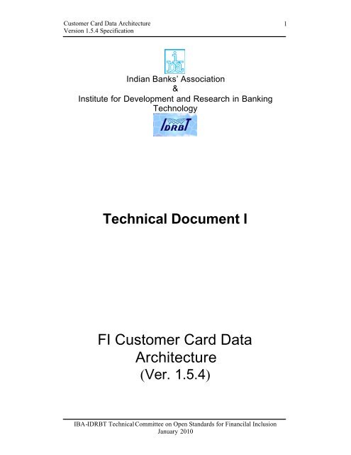 FI Card Data Architecture Document Ver 1.5.4.pdf - IDRBT