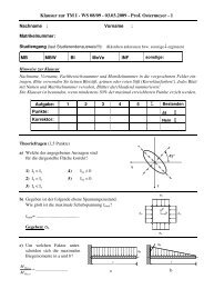 Klausur zur TM I - WS 08/09 - 03.03.2009 - Prof. Ostermeyer - 1 ...