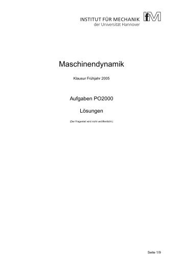 Klausur Maschinendynamik FrÃ¼hjahr 2005 - IDS