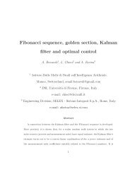 Fibonacci sequence, golden section, Kalman filter and optimal control