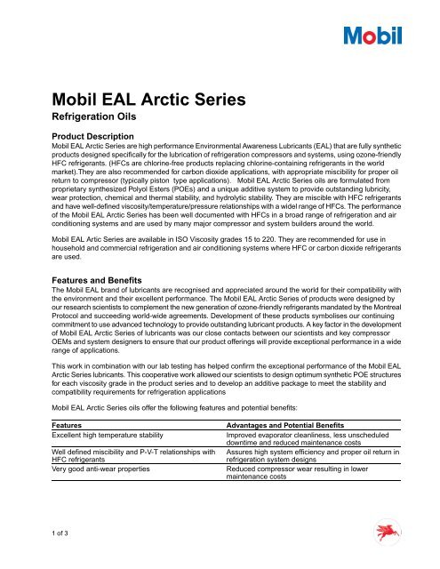 Mobil EAL Arctic Series - IDS Refrigeration