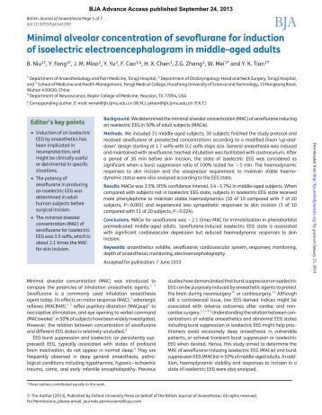 Minimal alveolar concentration of sevoflurane for induction of ... - BJA