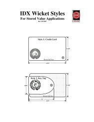 Stored Value Wicket Specs PDF - IDX Inc