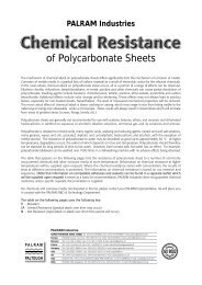 Palsun polycarbonate sheet chemical resistance ... - Bay Plastics Ltd