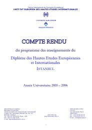 Compte rendu, année universitaire 2005-2006 - IE·EI