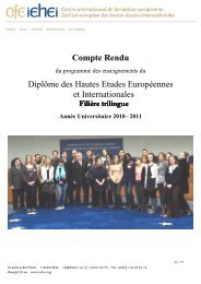 Compte rendu, année universitaire 2010-2011 - IE·EI