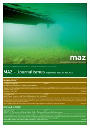 Neu: MAZ-Journalismusangebote in der Ãœbersicht