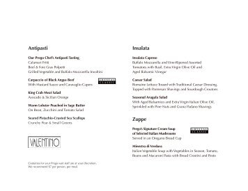 Prego Menu - Cruise