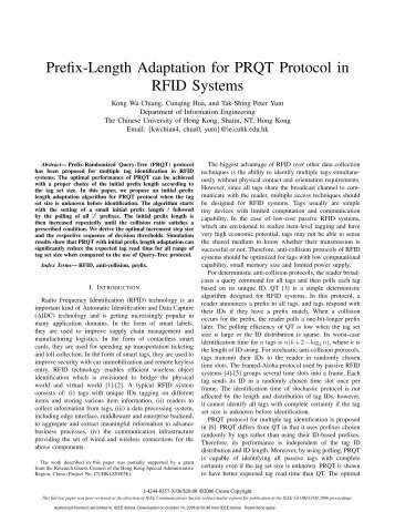 Prefix-Length Adaptation for PRQT Protocol in RFID Systems