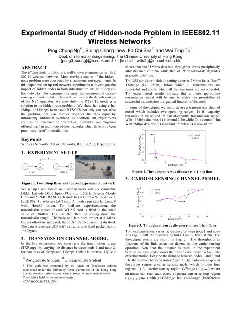 Experimental Study of Hidden-node Problem in ... - CiteSeerX