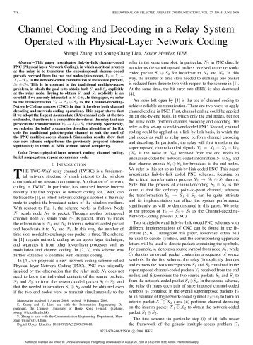 Channel Coding and Decoding in a Relay System Operated with ...